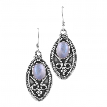 925 silver rainbow moonstone earrings